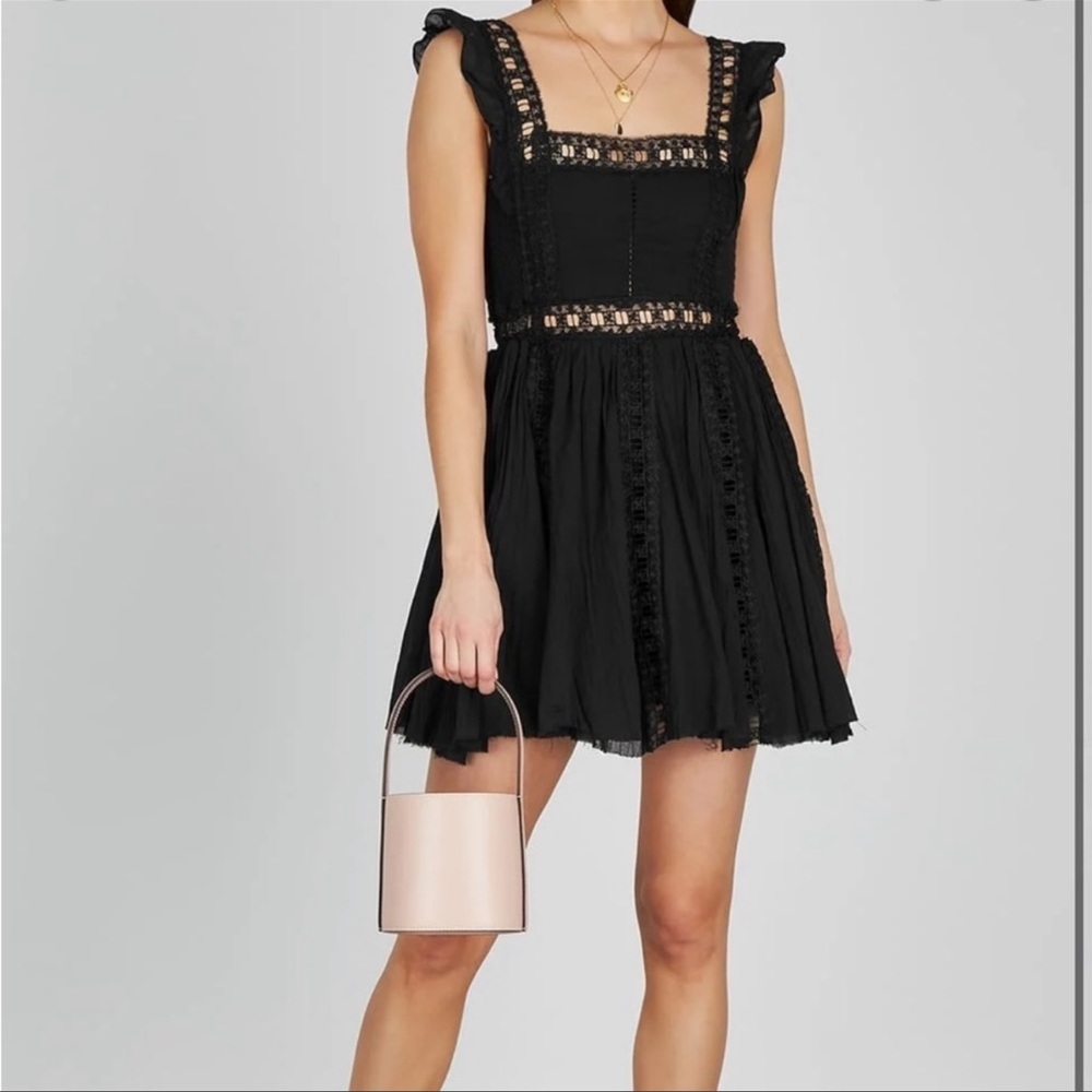 Free People Black Lace Verona Dress